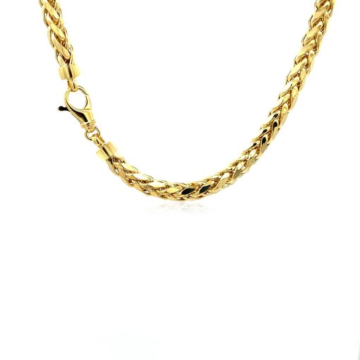14k Yellow Gold Diamond Cut Round Franco Chain (5.30 mm) - Image 4