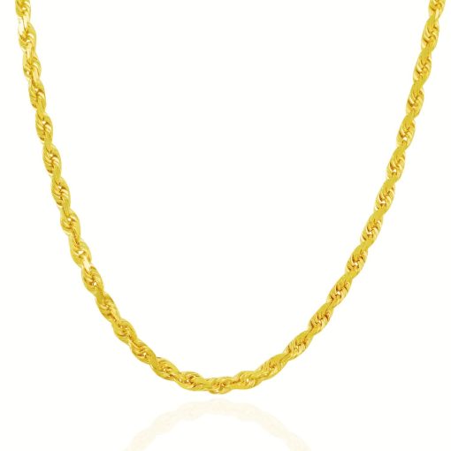 14k Yellow Gold Solid Diamond Cut Rope Chain (5.00 mm) - Image 2