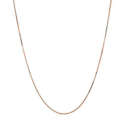 14k Rose Gold Classic Box Chain (0.45 mm) - Image 2