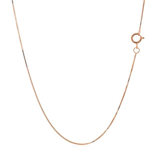 14k Rose Gold Classic Box Chain (0.45 mm) - Image 3