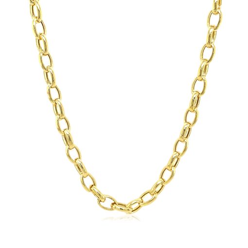 14k Yellow Gold Oval Rolo Chain (4.60 mm) - Image 2