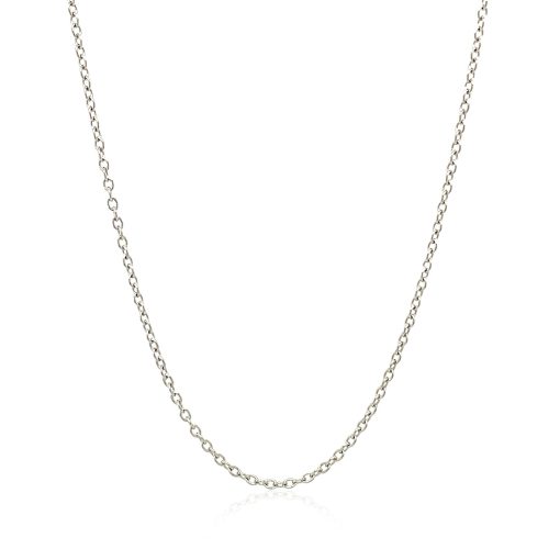 18k White Gold Round Cable Chain (1.50 mm) - Image 2