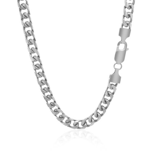 14k White Gold Solid Miami Cuban Chain (6.00 mm) - Image 3