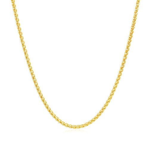 14k Yellow Gold Round Wheat Chain (1.50 mm) - Image 2