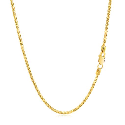 14k Yellow Gold Round Wheat Chain (1.50 mm) - Image 3