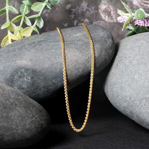 14k Yellow Gold Round Wheat Chain (1.50 mm) - Image 4