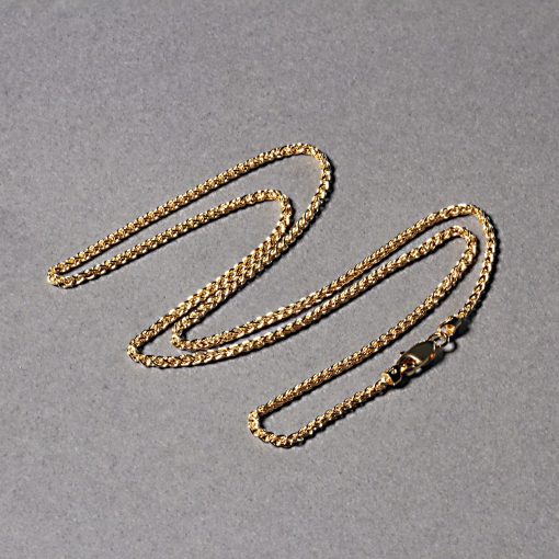 14k Yellow Gold Round Wheat Chain (1.50 mm) - Image 6