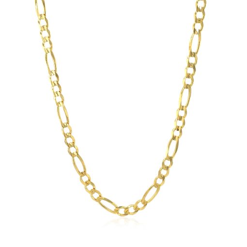 14k Yellow Gold Solid Figaro Chain (3.80 mm) - Image 2