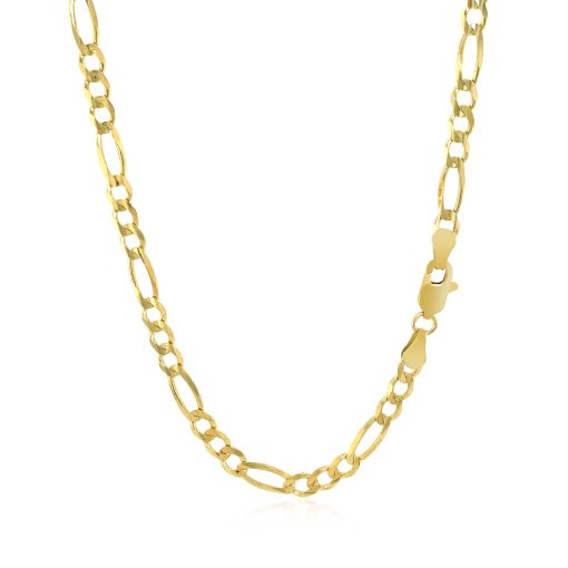 14k Yellow Gold Solid Figaro Chain (3.80 mm) - Image 3