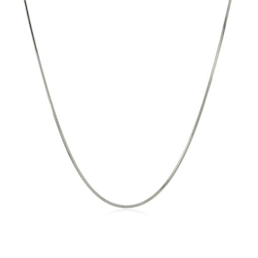 Sterling Silver Rhodium Plated Octagonal Snake Chain (0.90 mm) - Image 2
