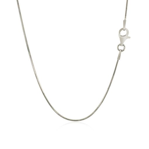 Sterling Silver Rhodium Plated Octagonal Snake Chain (0.90 mm) - Image 3