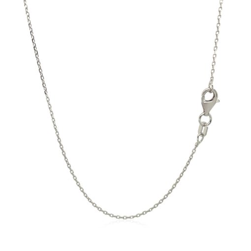 14k White Diamond Cut Cable Link Chain (0.87 mm) - Image 3