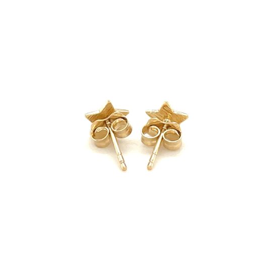 14k Yellow Gold Post Earrings with Stars(6.5mm) - Image 3