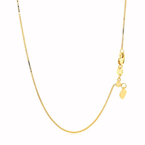 14k Yellow Gold Adjustable Box Chain (0.70 mm) - Image 3