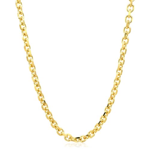 14k Yellow Gold Diamond Cut Cable Link Chain (3.70 mm) - Image 2
