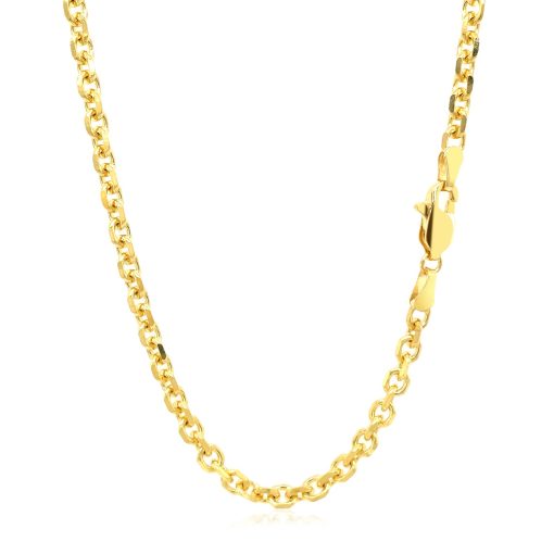 14k Yellow Gold Diamond Cut Cable Link Chain (3.70 mm) - Image 3