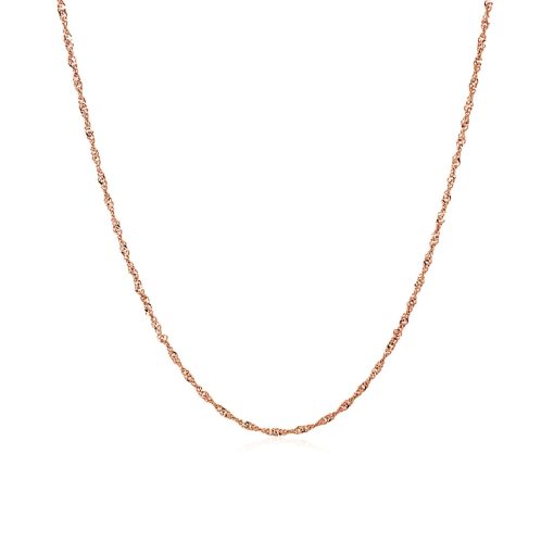 14k Rose Gold Singapore Chain (1.10 mm) - Image 2