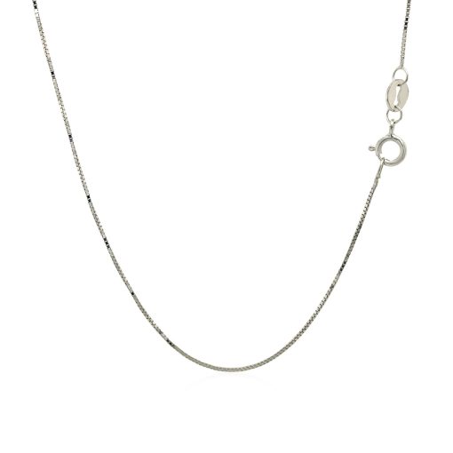 14k White Gold Classic Box Chain (0.60 mm) - Image 3