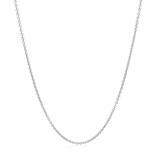 14k White Gold Round Cable Link Chain (1.20 mm) - Image 2