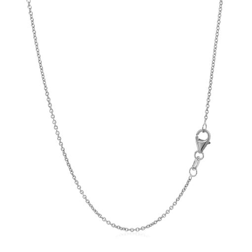 14k White Gold Round Cable Link Chain (1.20 mm) - Image 3