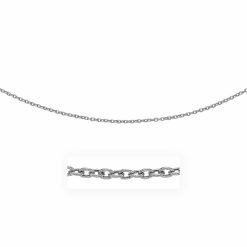 14k White Gold Pendant Chain with Textured Links (2.90 mm)