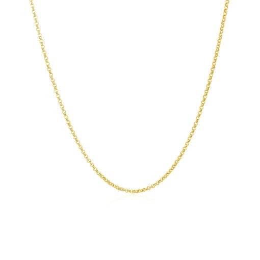 14k Yellow Gold Diamond Cut Rolo Chain (1.10 mm) - Image 2