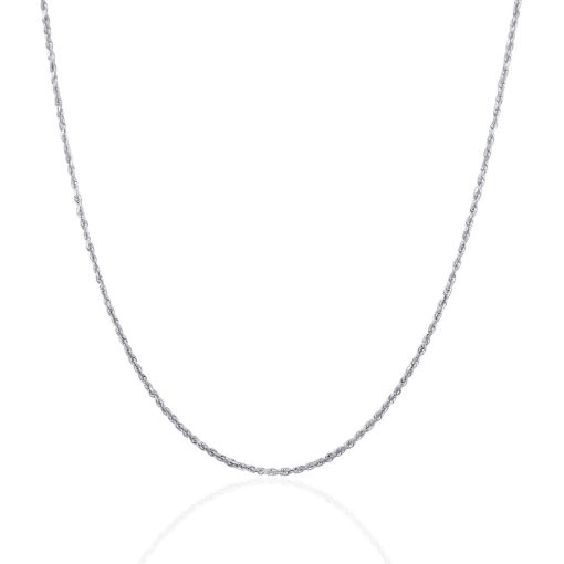 10k White Gold Solid Diamond Cut Rope Chain (1.40 mm) - Image 2