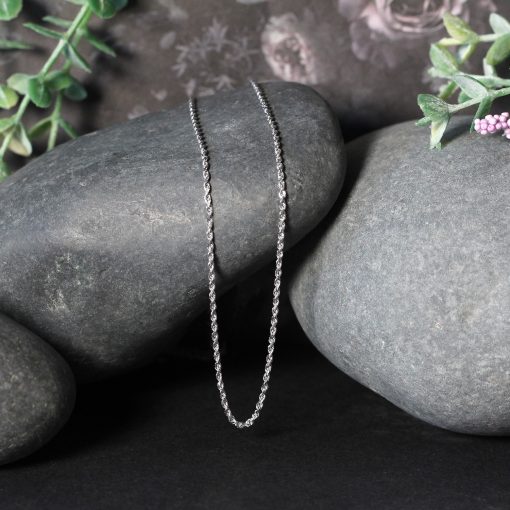 10k White Gold Solid Diamond Cut Rope Chain (1.40 mm) - Image 5