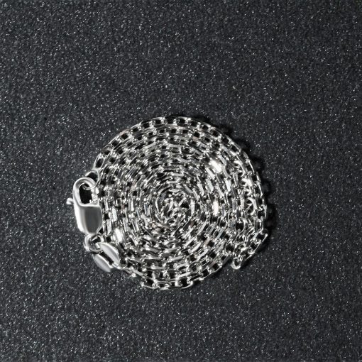 14k White Gold Diamond Cut Cable Link Chain (1.90 mm) - Image 6