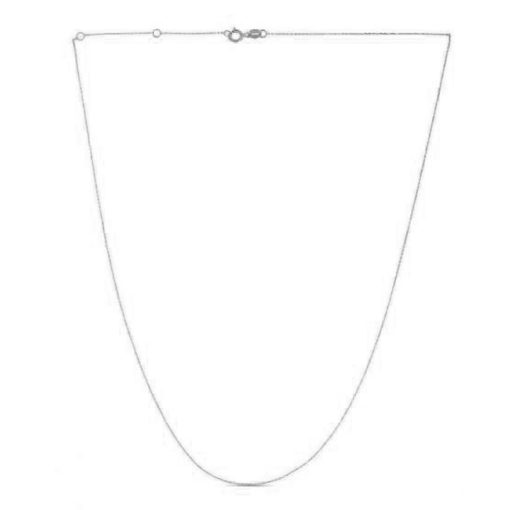Double Extendable Diamond Cut Cable Chain in White Gold (0.87 mm) - Image 3
