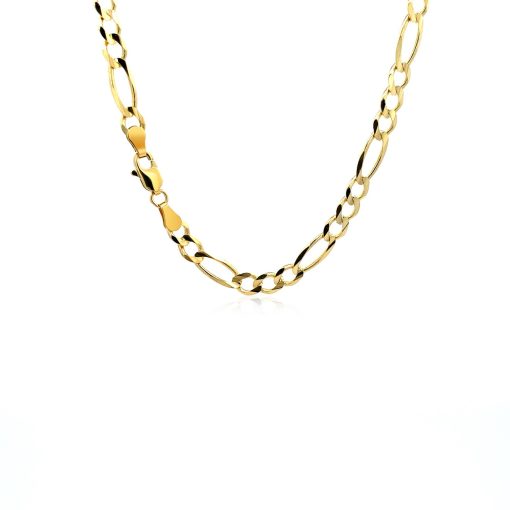 10K Yellow Gold Solid Figaro Chain (4.50 mm) - Image 3