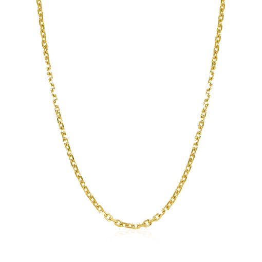 14k Yellow Gold Diamond Cut Cable Link Chain (1.90 mm) - Image 2