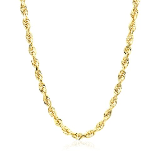 10k Yellow Gold Solid Diamond Cut Rope Chain (4.00 mm) - Image 2