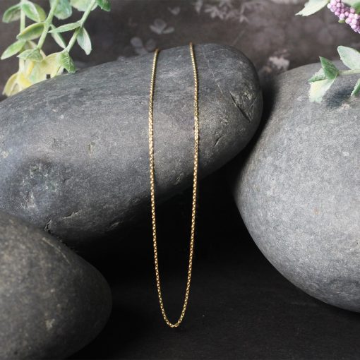 14k Yellow Gold Oval Cable Link Chain (0.97 mm) - Image 2