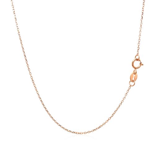 14k Pink Gold Diamond Cut Cable Link Chain (0.87 mm) - Image 3