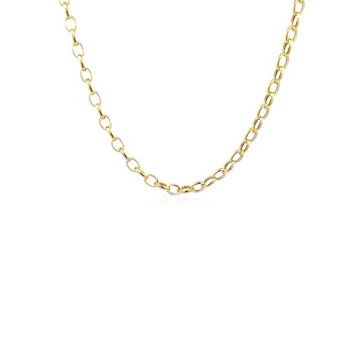 14k Yellow Gold Oval Rolo Chain (3.20 mm) - Image 2