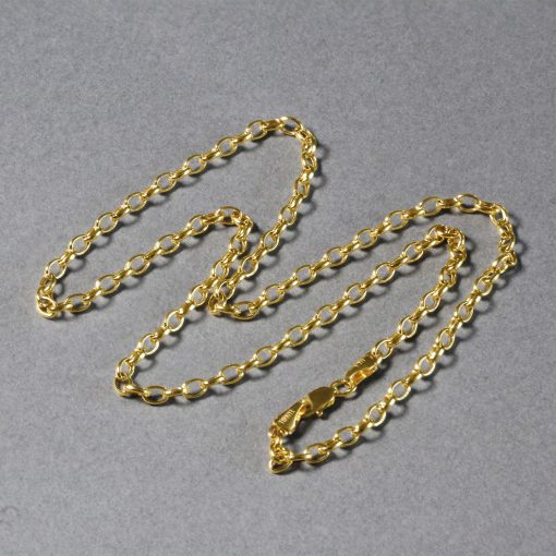 14k Yellow Gold Oval Rolo Chain (3.20 mm) - Image 4