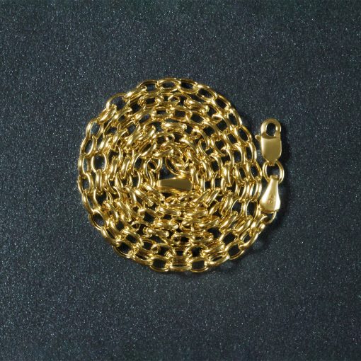 14k Yellow Gold Oval Rolo Chain (3.20 mm) - Image 5