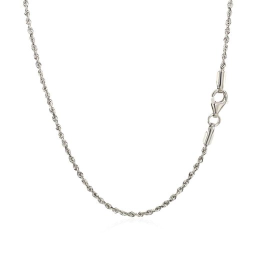 10k White Gold Solid Diamond Cut Rope Chain (1.60 mm) - Image 3