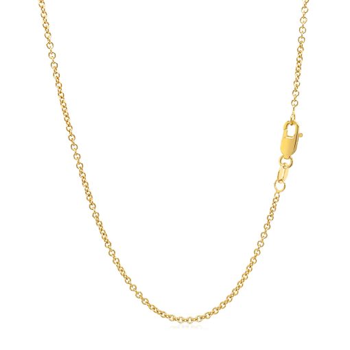 14k Yellow Gold Round Cable Link Chain (1.50 mm) - Image 3