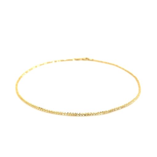 14k Yellow Gold Sparkle Anklet 1.5mm - Image 2