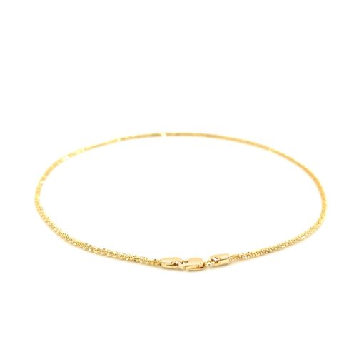 14k Yellow Gold Sparkle Anklet 1.5mm - Image 3