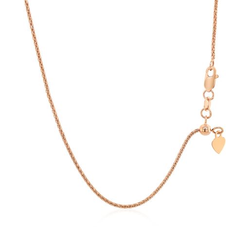 14k Rose Gold Adjustable Popcorn Chain (1.30 mm) - Image 3