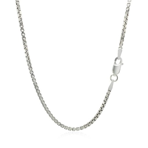 Sterling Silver Rhodium Plated Box Chain (1.80 mm) - Image 2