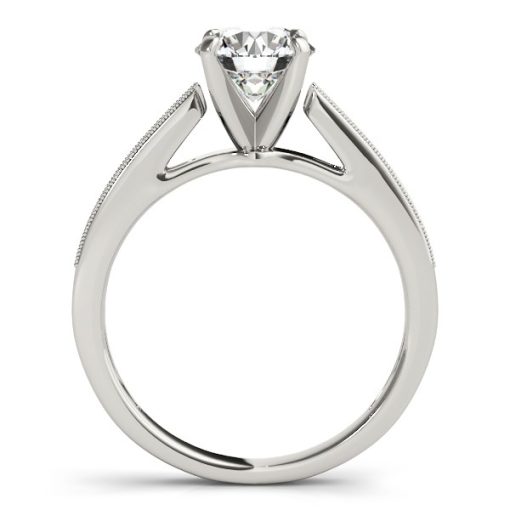 14k White Gold Antique Style Graduagted Diamond Engagement Ring (1 1/8 cttw) - Image 2