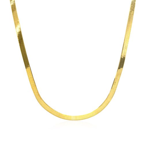 14k Yellow Gold Super Flex Herringbone Chain (2.80 mm) - Image 2