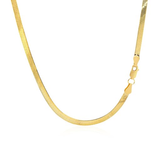 14k Yellow Gold Super Flex Herringbone Chain (2.80 mm) - Image 3