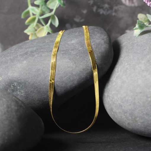14k Yellow Gold Super Flex Herringbone Chain (2.80 mm) - Image 5