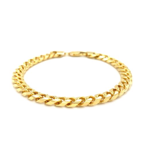14k Yellow Gold Solid Miami Cuban Bracelet (7.20 mm) - Image 2