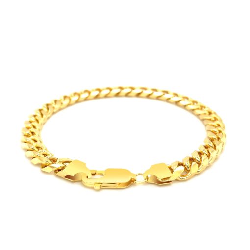 14k Yellow Gold Solid Miami Cuban Bracelet (7.20 mm) - Image 3